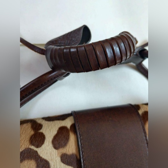 Authentic Dolce & Gabbana Leopard Print Calf Hair and Leather Shoulder Bag - Picture 10 of 16